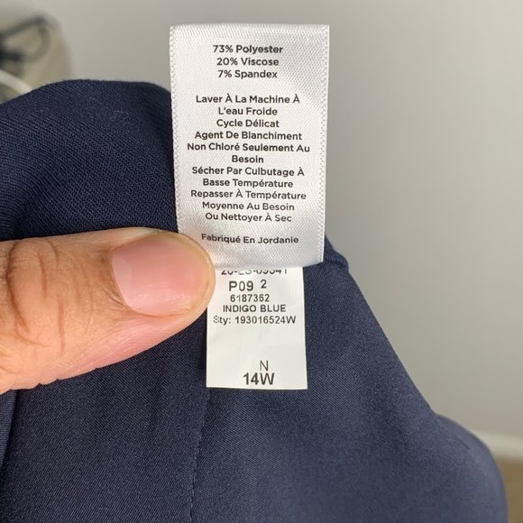 Talbots Cambridge Pants Size 14W Navy Blue Business Office Work - Picture 9 of 10